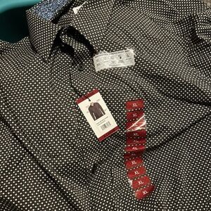 Men's Purple and White Patterned Shirt - XL